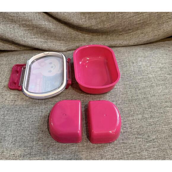 Bento Lock Lunch Box Cute Rabbit Removable Sections Pink Japan - Picture 9 of 9
